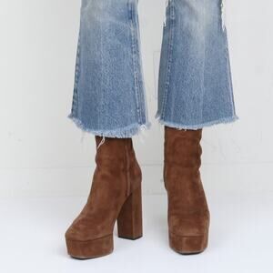 Alexander Wang Brown Suede Platform Ankle Boots 39